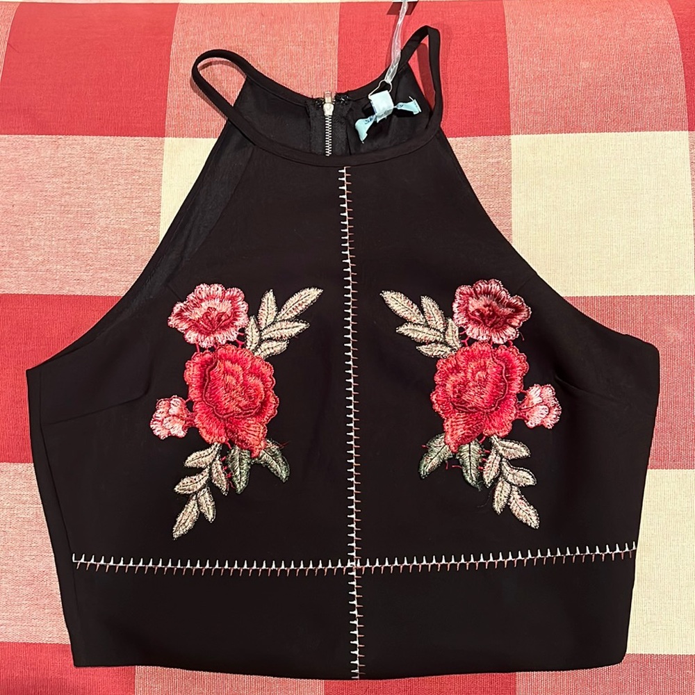 She and Sky Halter Crop Top